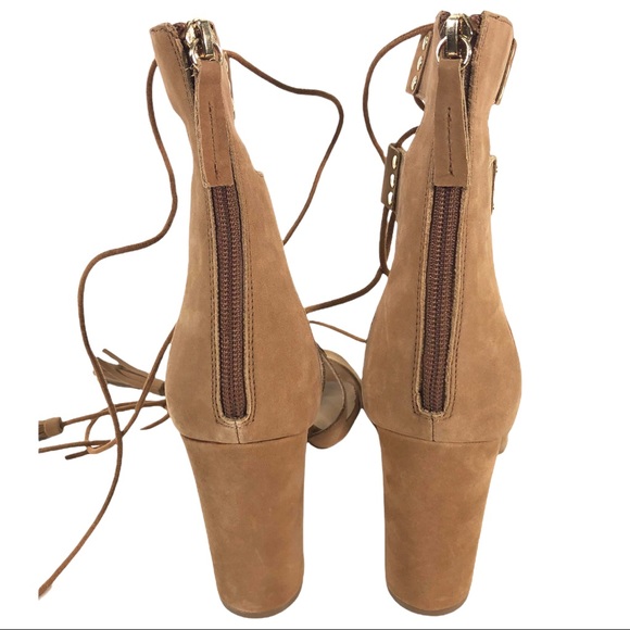 ALDO High Heel Tassel Tie Gladiator Sandals in Suede Cognac - Picture 7 of 12